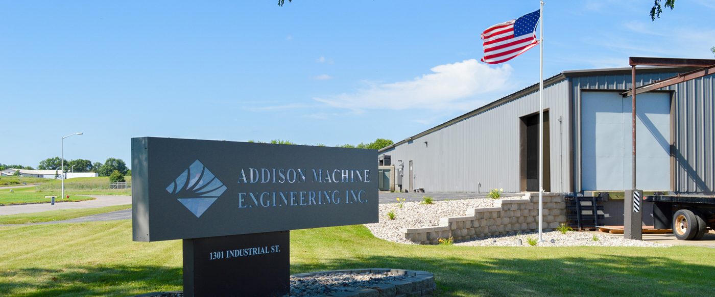The Addison Machine Engineering sign in Reedsburg