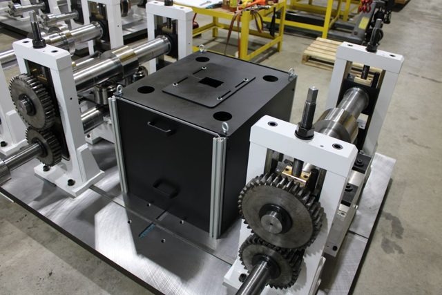 The drive and guard on a roll form raft