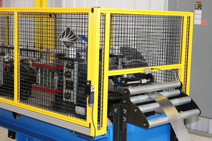 The exit end of the AM-RF1500-8 roll former
