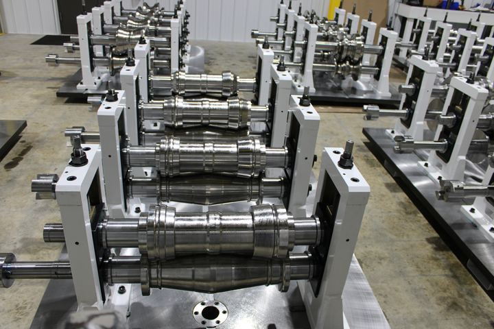 Roll form rafts with tooling