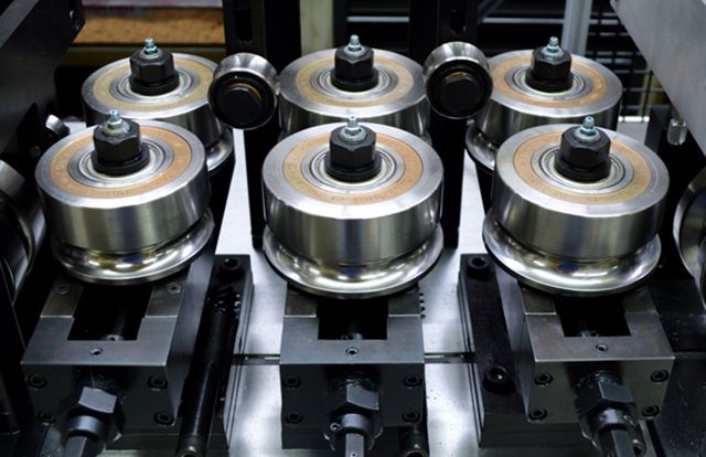 Roll tooling on an Addison TIG tube mill