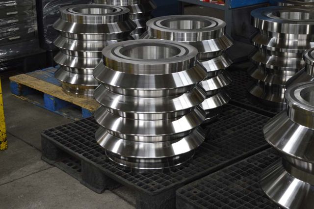 Roll tooling on a pallet, ready to ship